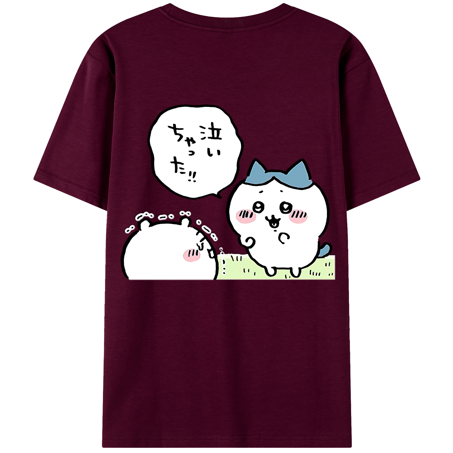 （画像用） ちいかわ ハチワレ Chii-kawa hachiware レディース半袖Tシャツ(バックプリント)